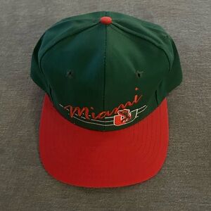 Green and Orange The U Miami snapback Cap